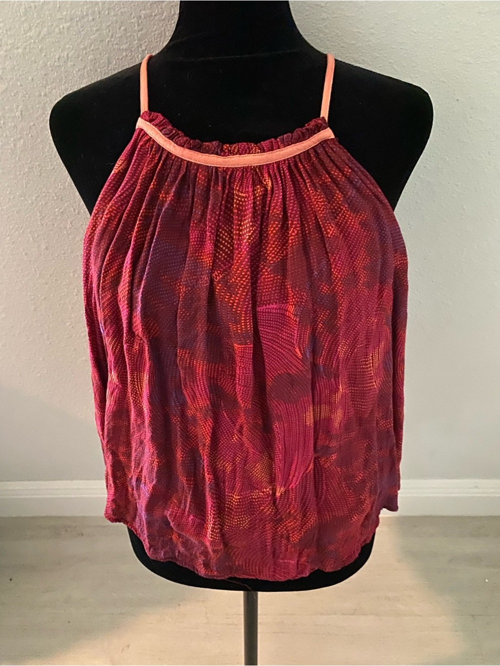 SOLD.  Free People Pink and Coral Halter Camisole